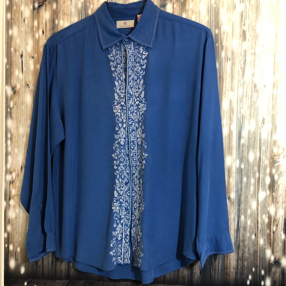 BOBBY CHAN MEN'S LARGE SILK AND BAMBOO SHIRT